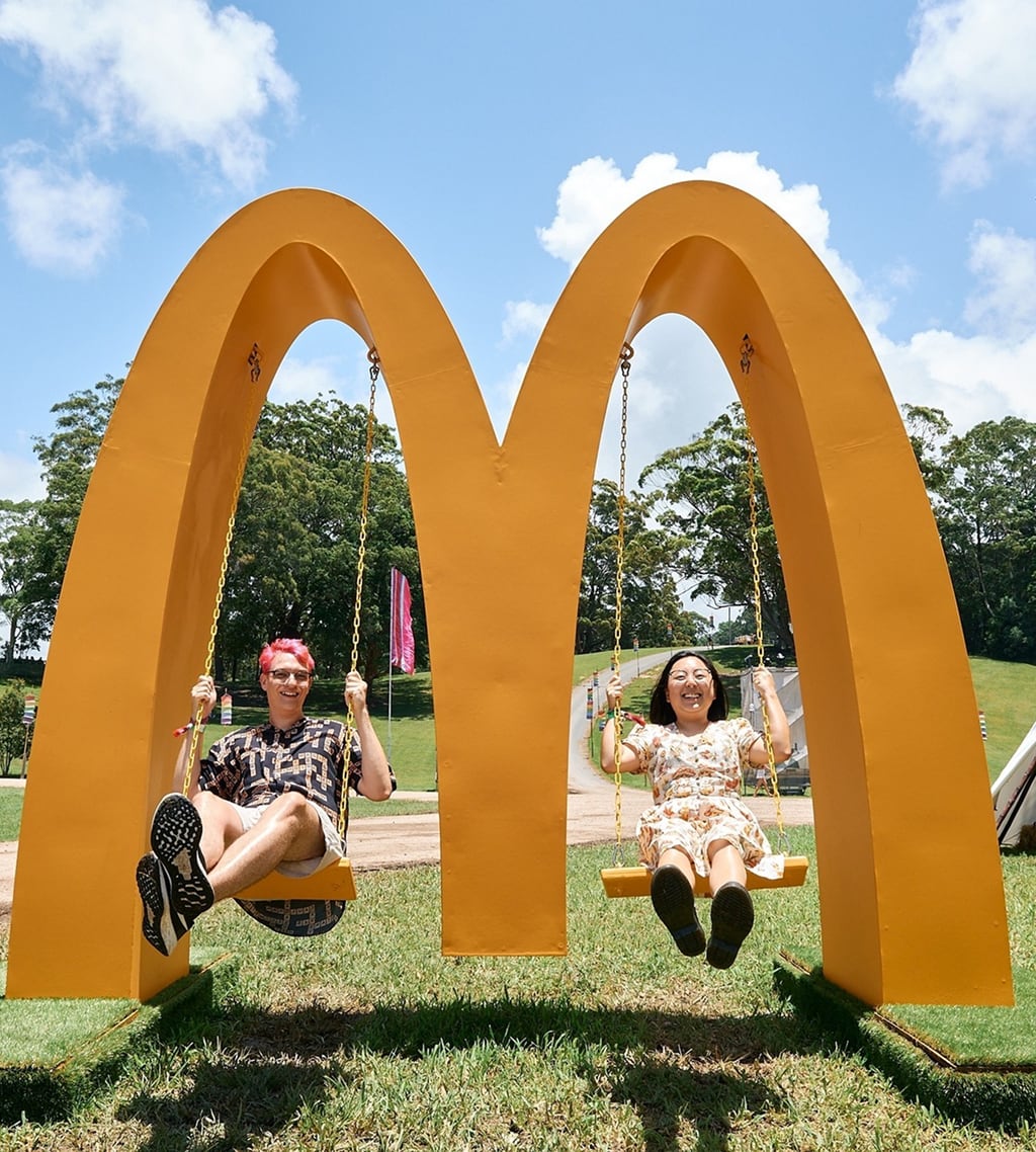 McDonald's outdoor swing installation